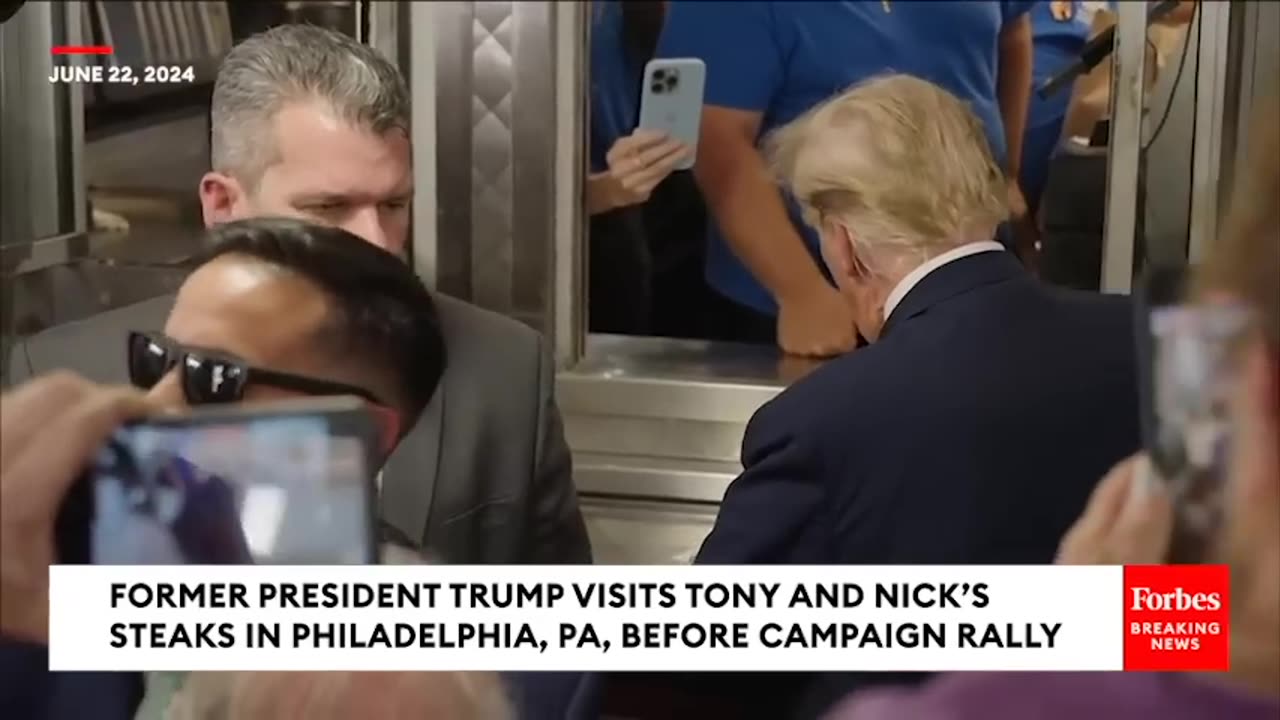 WATCH Trump Reveals Message He Wrote On Receipt At Philly Cheesesteak Shop.