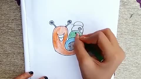 how to draw snail 🐌 for beginners step by step