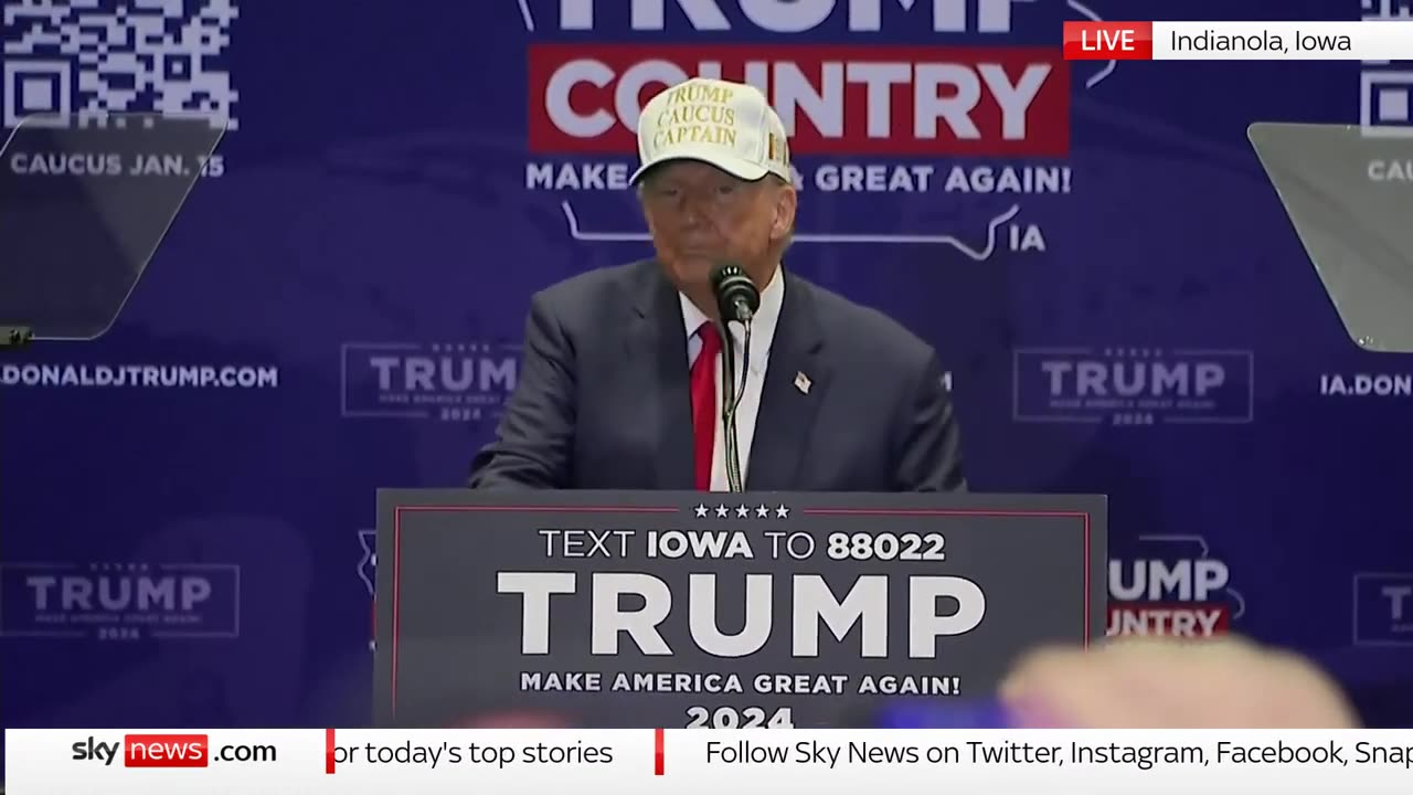 Watch_ Former US President Donald Trump delivers campaign speech in Iowa