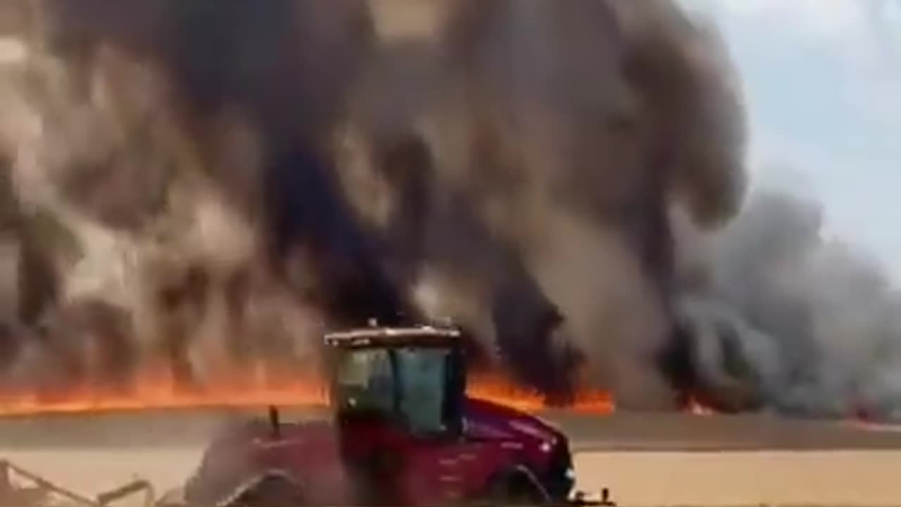 100 hectares of wheat fields in Romania set on fire.