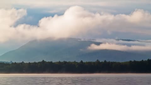 Early Morning Mountain Fog (Free to Use HD Stock Video Footage)