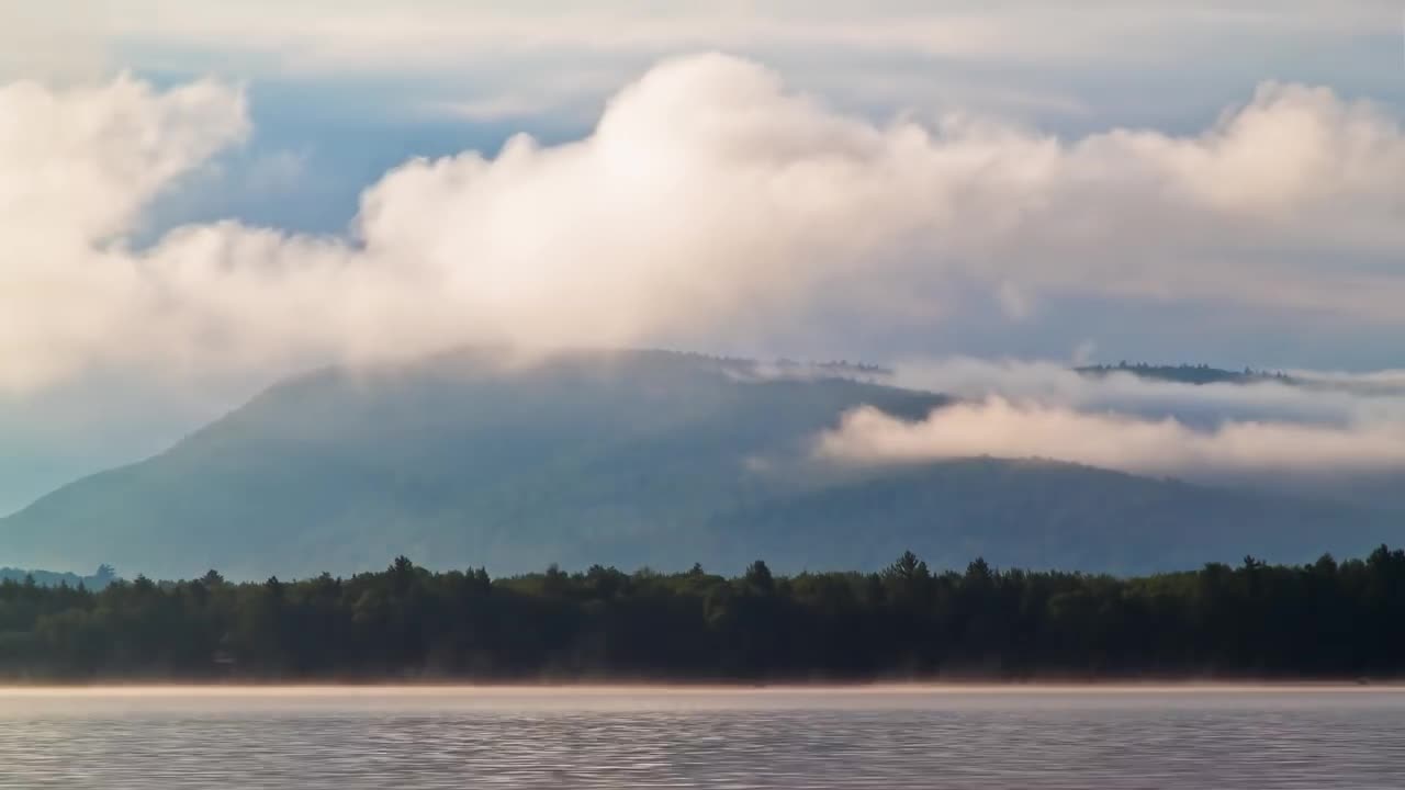 Early Morning Mountain Fog (Free to Use HD Stock Video Footage)