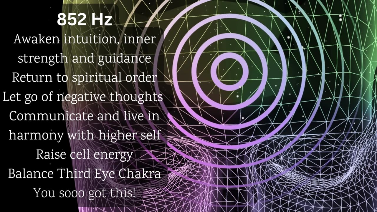 852Hz Solfeggio Frequency-AWAKE INNER GUIDANCE/SPIRITUAL ORDER/CELL Energy-Third Eye Chakra-PureTone