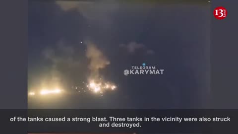 A tank with a Russian combat kit was hit - a strong explosion occurred