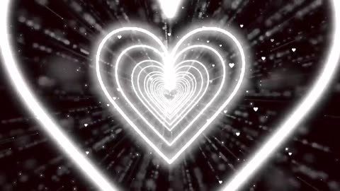 052. White Heart Background 🤍 Heart tunnel background Neon Heart