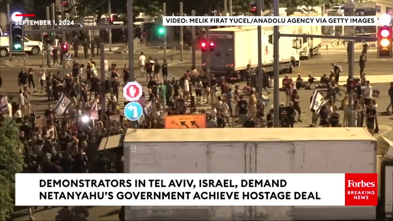 Demonstrators In Tel Aviv, Israel, Demand Netanyahu’s Government Achieve Hostage Deal.