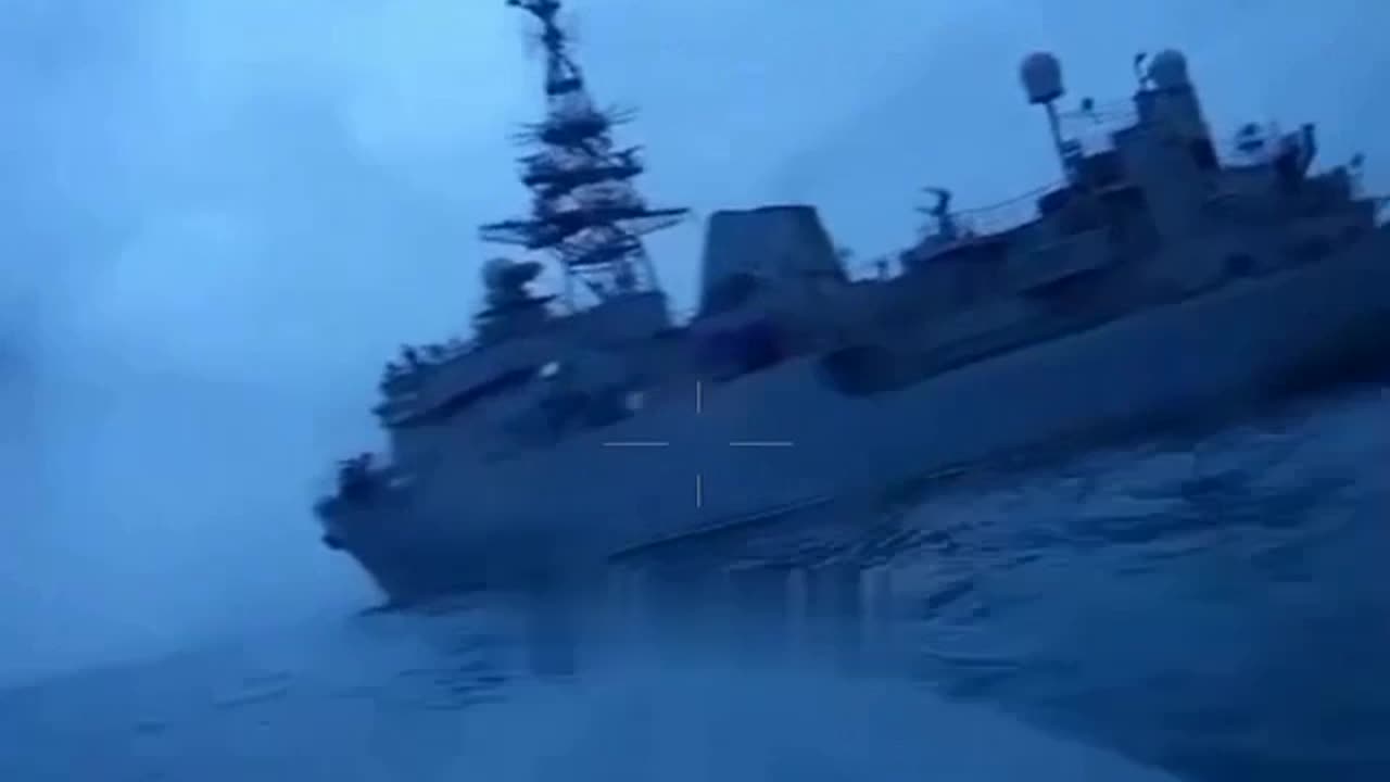 Ukrainian Kamikaze sea drone strikes Russian ship in the Black Sea