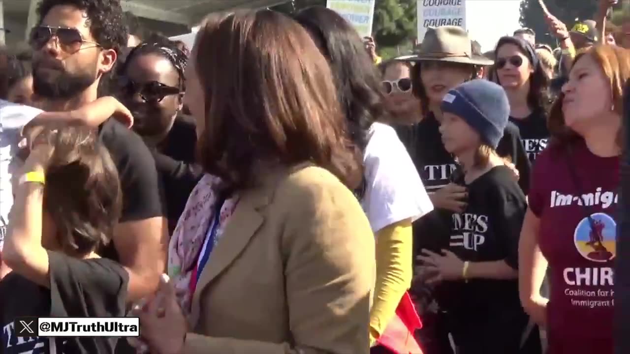 2018 Kamala Harris with Jussie Smollett at MeToo Parade “Down with Deportation”