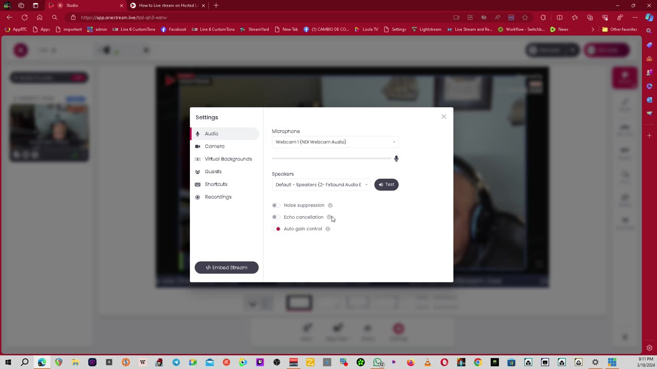 AUDIO SETTING A FEATURE MISSING ON RUMBLE STUDIO!