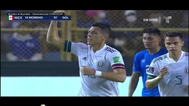 El Salvador vs Mexico 0-2/ first goal by Hektor Moreno