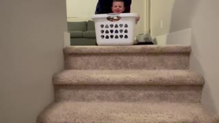 Stair Sliding Toddler Bonks Head