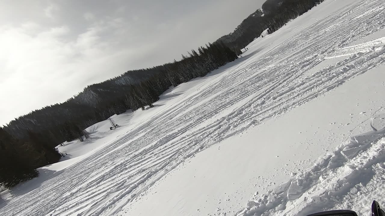 Teton Snowmobile Tour Playing in Powder