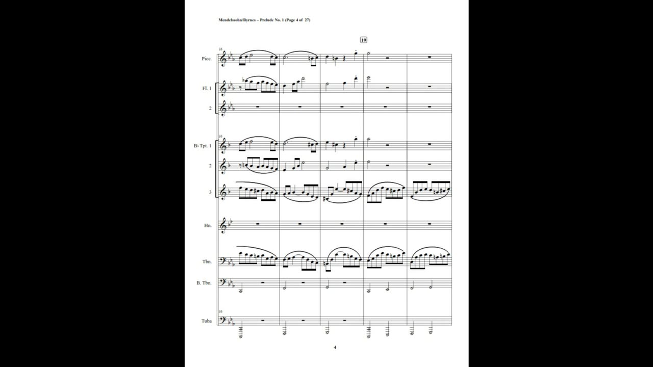 Felix Mendelssohn – Prelude in C Minor, Op. 37 (Brass Septet + Piccolo & 2 Flutes)