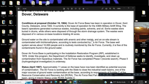 Delaware state, TOXIC military bases.