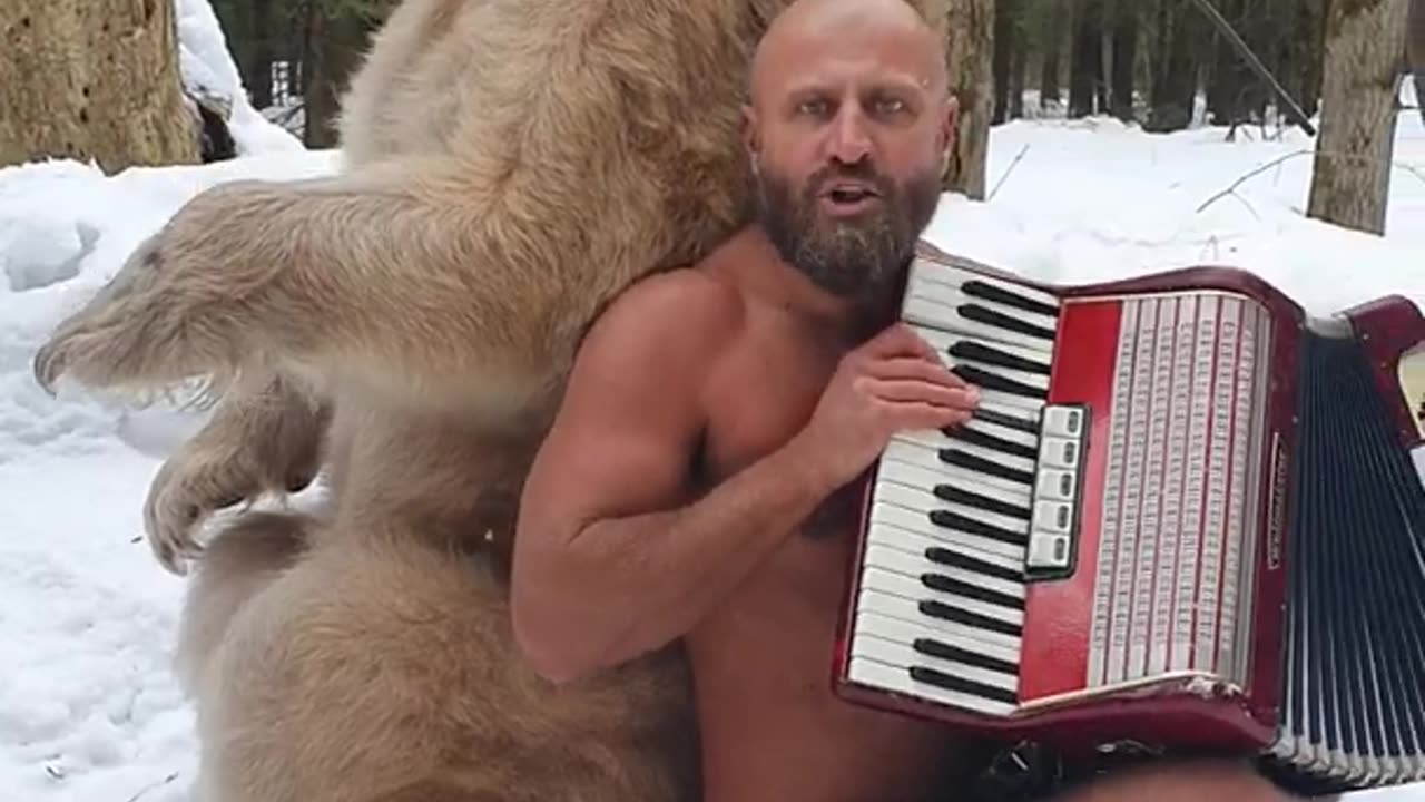 Singing song with bear and enjoying the party