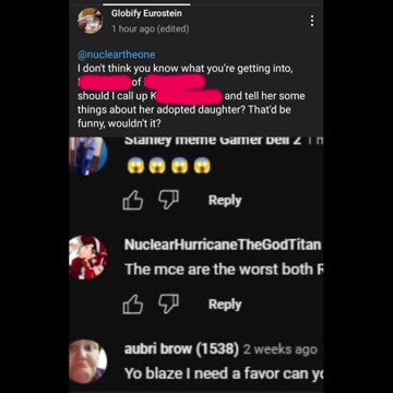 Proof of zexyos dickrider mela saying he will slander omnivampire to her parents