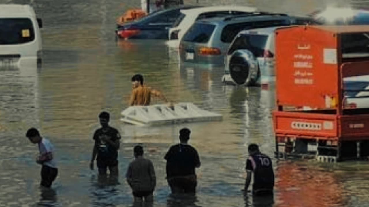 দুবাইতে বন্যার ভয়াবহ পরিস্থিতি, আল্লাহ আমাদের সবাইকে মাফ করুক