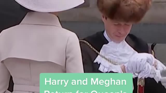 Harry and MeghanReturn for Queen'sJubilee Service