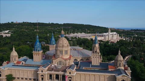 aerial spain 8249 barcelona parc de montjuic june 2018 sunny day 30mm