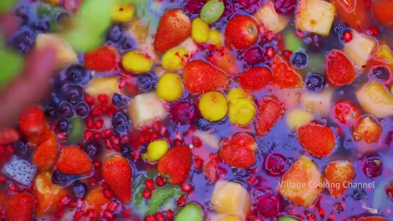 Fruit jelly cake healty food indian village food