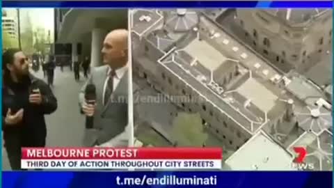 Australian protestors interrupted a live feed to counter the fake news narrative