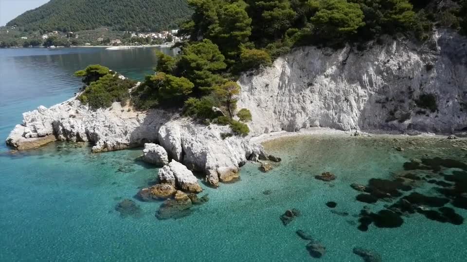 the view of the beach from a very beautiful height