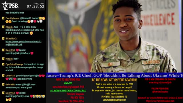 2022-05-13 07:00 EDT - Patriots Soapbox AM: with LadyRWB , MykelJaye & DD