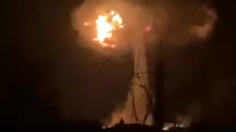 Near Kharkov mushroom cloud of smoke after an unknown impact