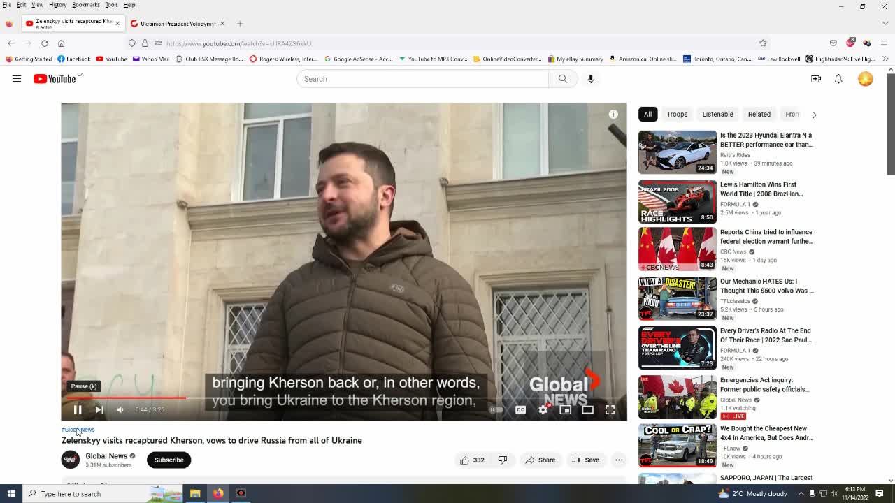 Actor Zelenskyy visits recaptured Kherson. FTX collapse.