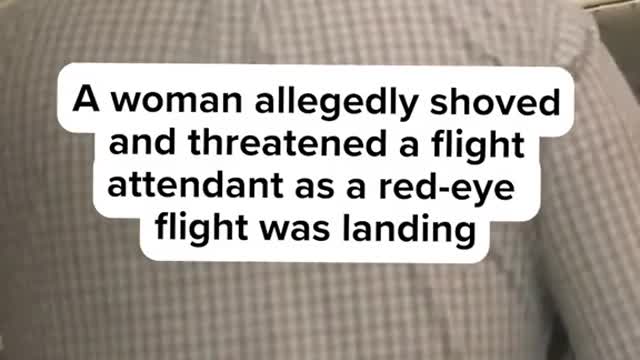 A woman allegedly shoved and threatened a flight