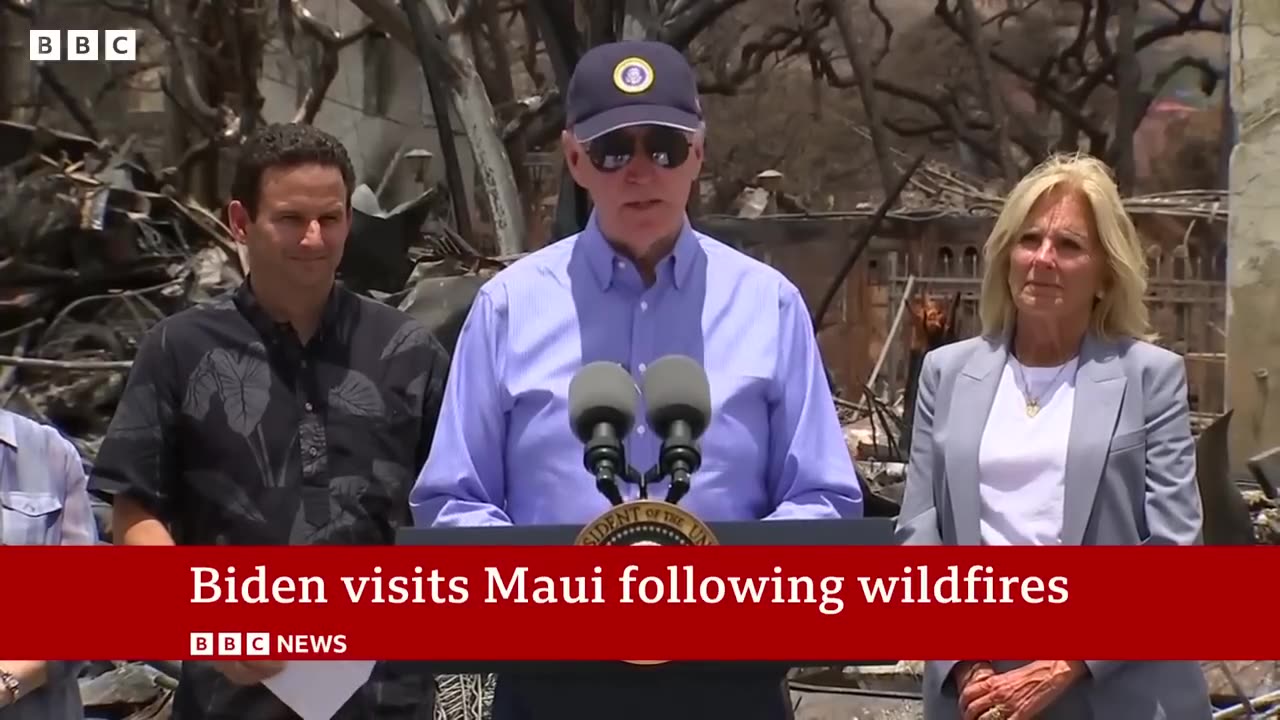 US President Joe Biden visits Maui after wildfires - BBC News