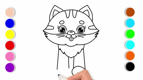 How to Draw a Cat and Coloring Easy Step by Step for Kids