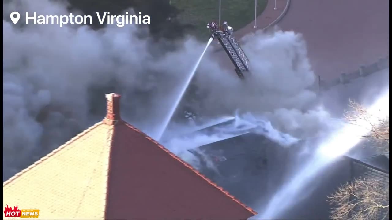 🚨WARNING: Firefighters are battling a massive fire at Hampton University Hampton | Virginia