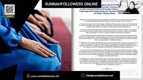 The Sunnans of the Prayer/ Hadith for Muslim Women