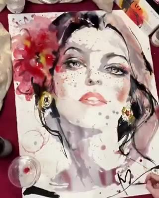 Painting with red wine