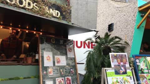 an outdoor food court, Tokyo, Japan