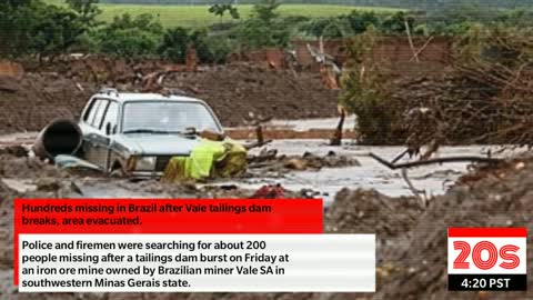 Hundreds missing in Brazil after Vale tailings dam breaks - 20 SECOND Brazil NEWS Today