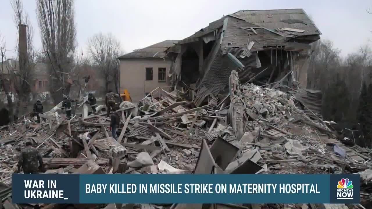 BABY KILLED IN MISSILE STRIKE ON MATERNITY HOSPITAL