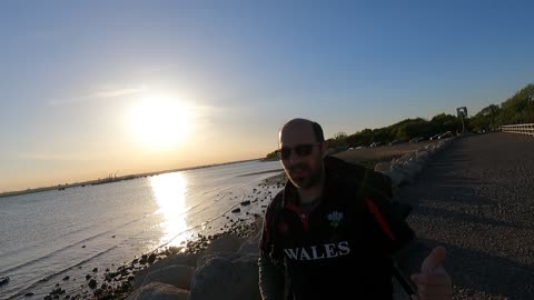 Walking to a place to sit down. Vlog . Waterside. GoPro