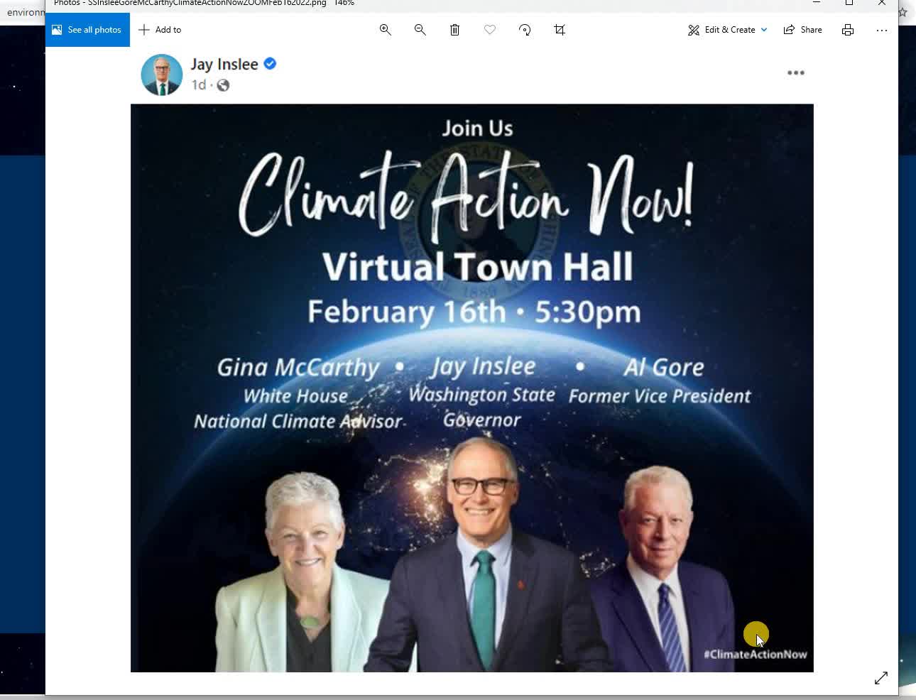 JAY INSLEE ZOOM w/GORE & GINA McCARTHY-THEY PREVENT REAL SOLUTIONS BUT CHEERLEAD THEMSELVES