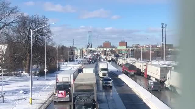 Trucker Convoy Windsor Ontario