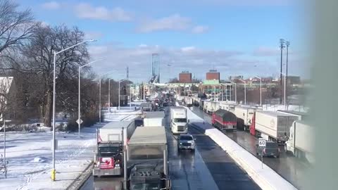 Trucker Convoy Windsor Ontario