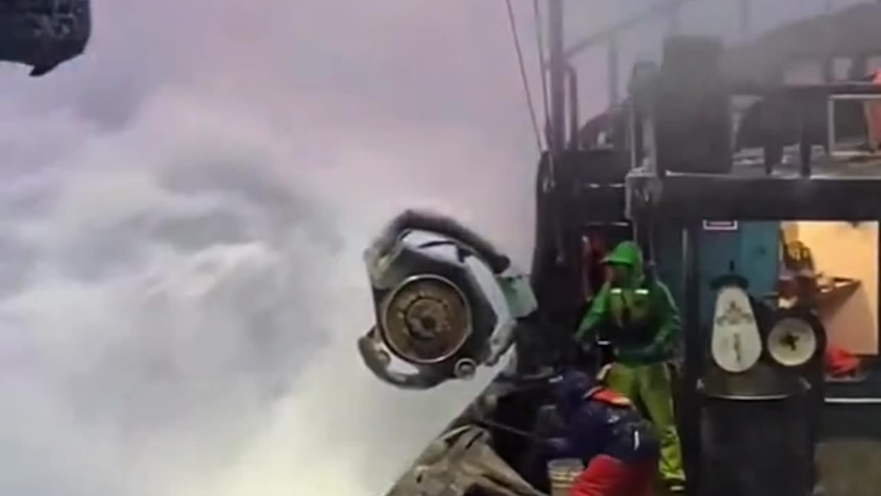 The ship was hit by a terrible storm at sea