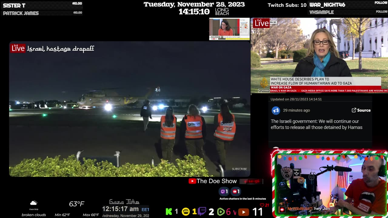 POW Hostage Exchange at Gaza and Israel Border | Tuesday | 11-28-23