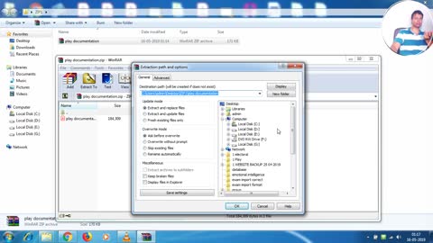 How to extract zip files to PC