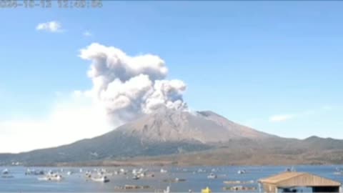 Eruption Of Sakurajima Volcano In Japan