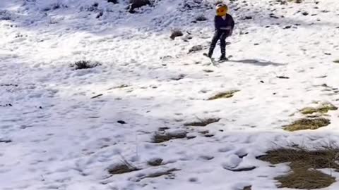 Would you ski with a pumpkin on your head?