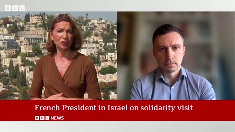 French President Macron visits Israel in solidarity visit – BBC News