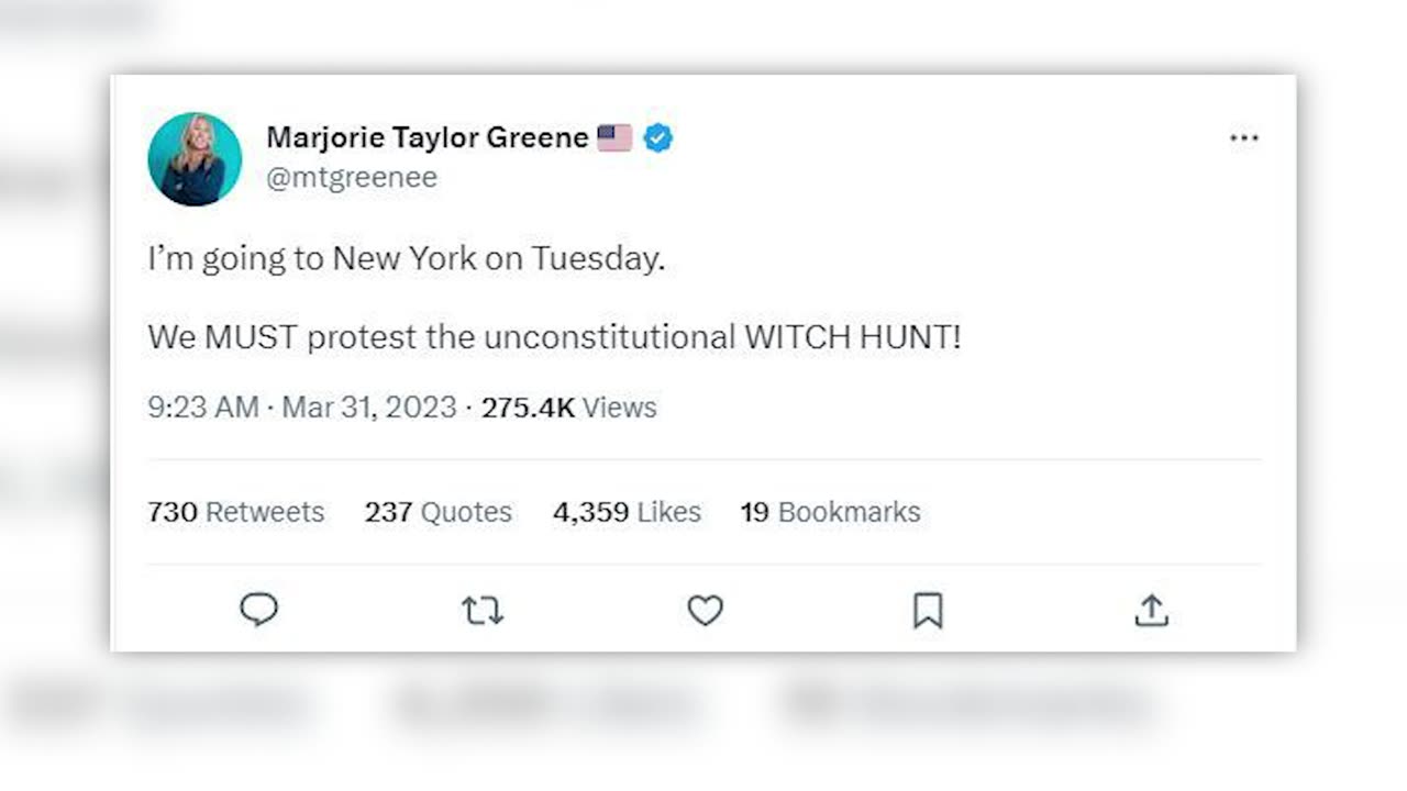 Rep. Taylor-Greene says she’s traveling to NY to protest Trump indictment