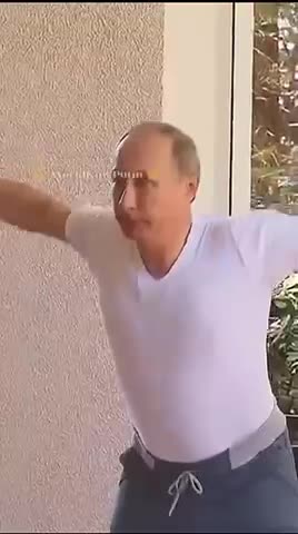 Vladimir Putin works out...